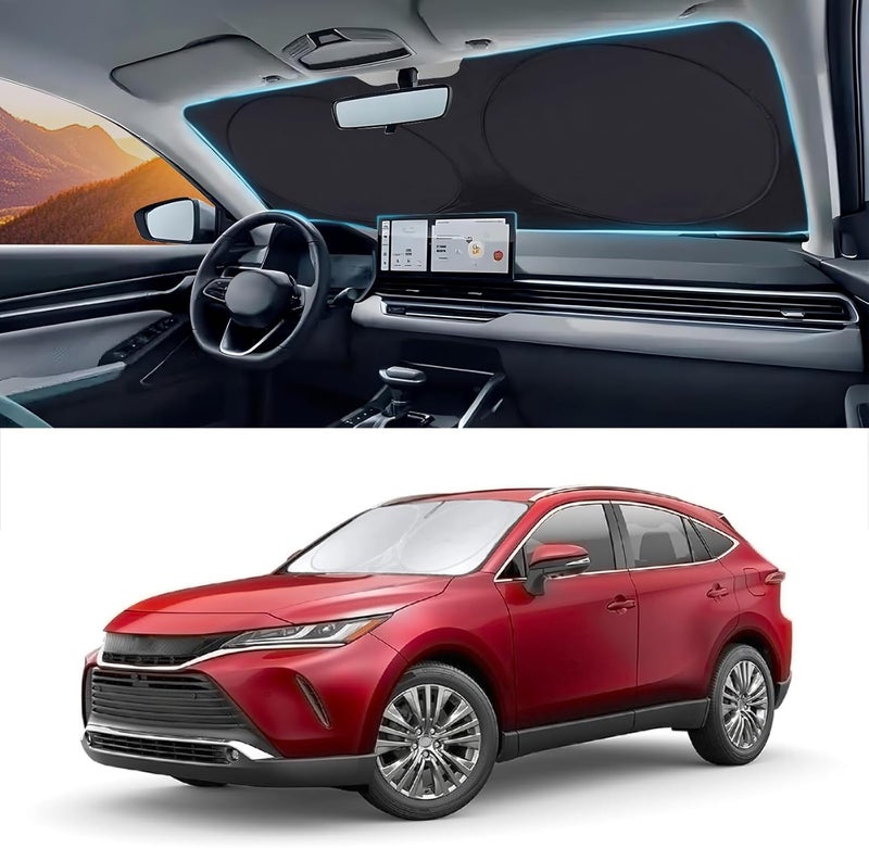 INSAUTO Custom Fit Venza Windshield Sunshade for 2021 2022 2023 2024 2025 Toyota Venza, LE, XLE, Limited, SUV Accessories Front Window 210T Reflective Shield Cover for Windshield Sun Visor Protector Blocks UV - Image 1